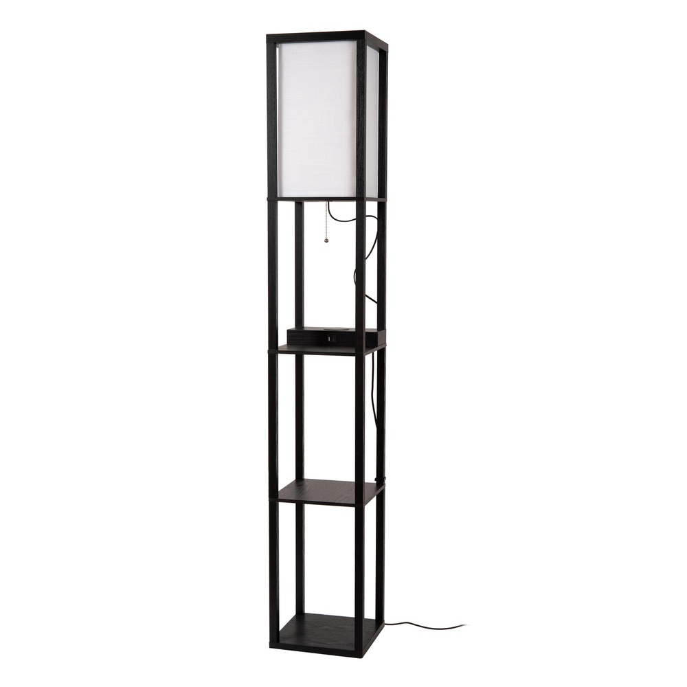 Lucide VloerlampMenno met draadloos oplaadpaneel zwart - 44799/81/30